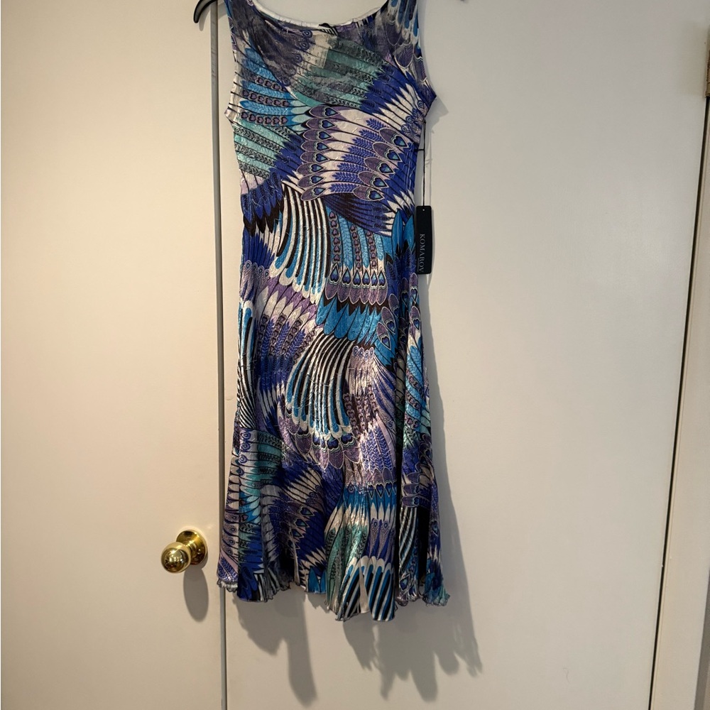 Komarov Blue and Purple Midi Dress